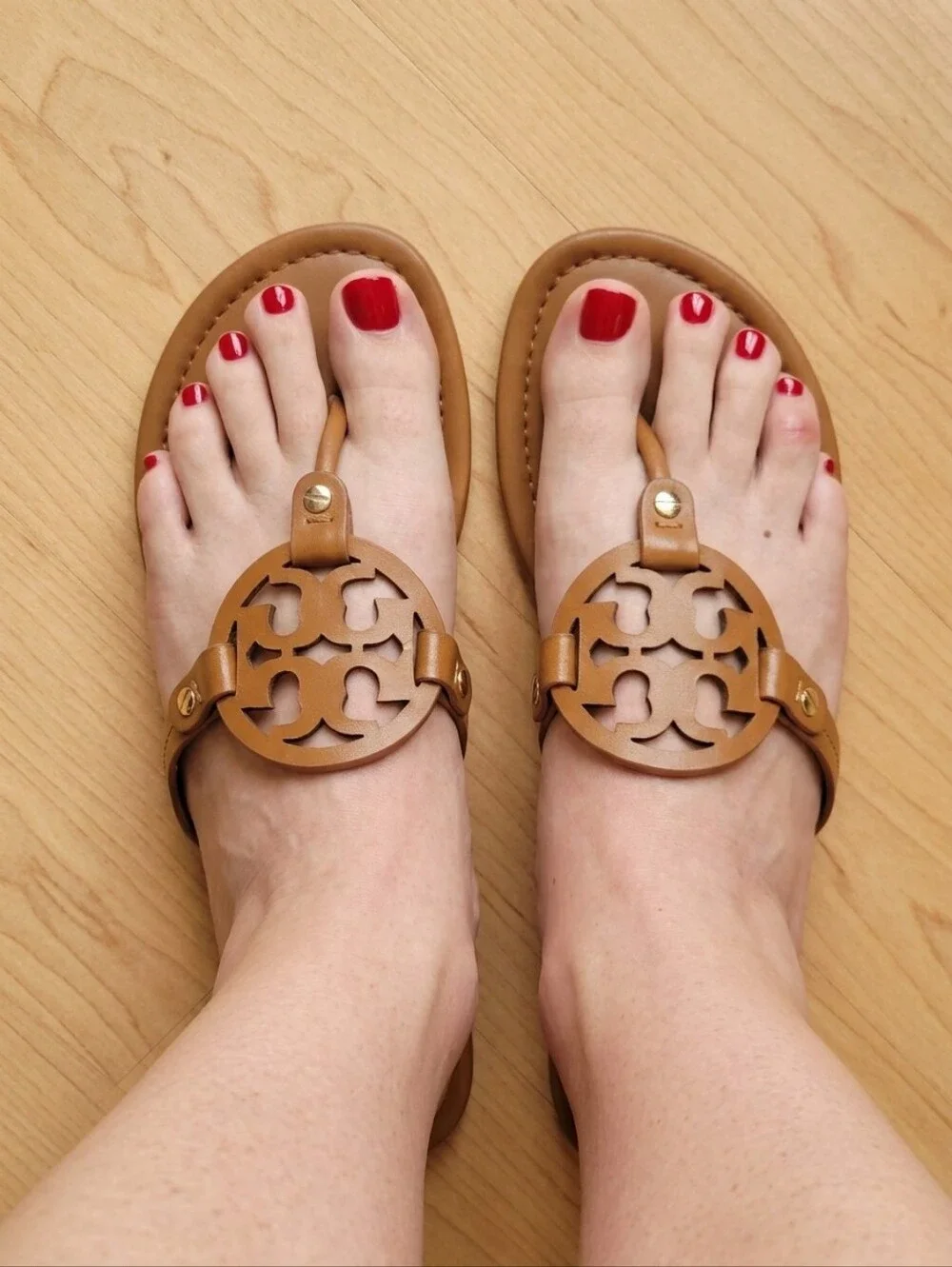 Tory Burch Miller Sandals Vintage Vachetta Size 13